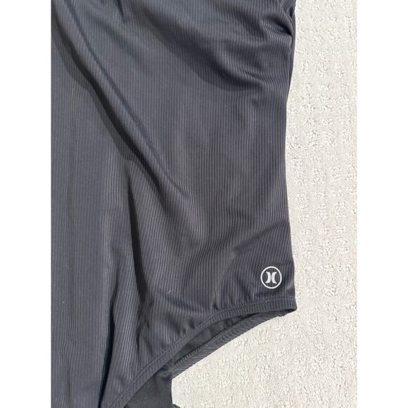 Hurley Swim Black Ribbed One Piece Black Swimsuit size XXL - Picture 3 of 8